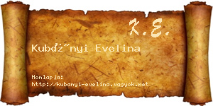 Kubányi Evelina névjegykártya